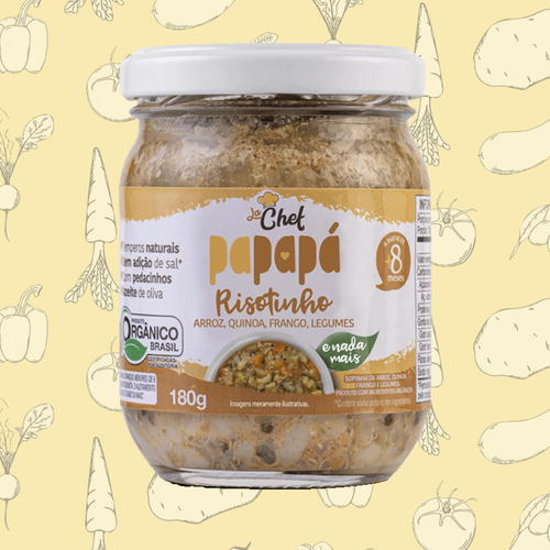 Risotinho La chef, 180g. - Papapá  Alimentos Naturais e Práticos para Bebês